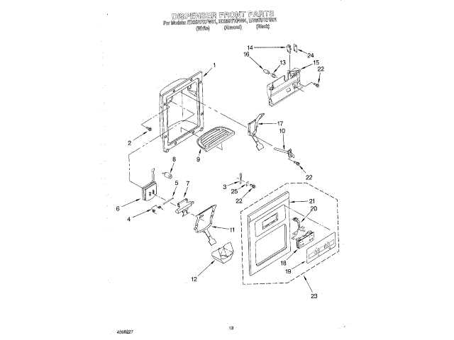 whirlpool ice dispenser parts diagram