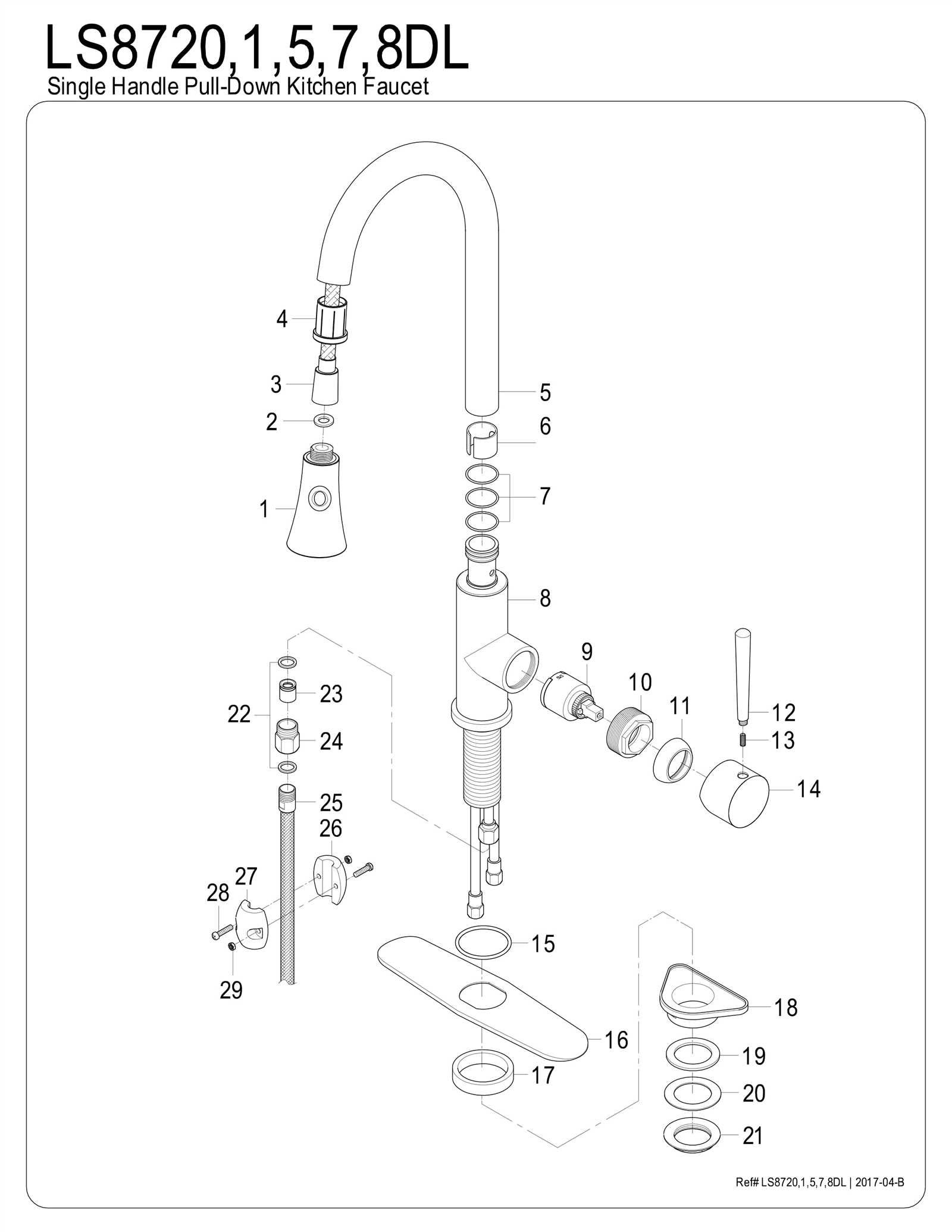 water faucet parts diagram