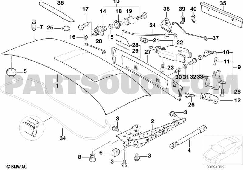 bmw e36 convertible parts diagram