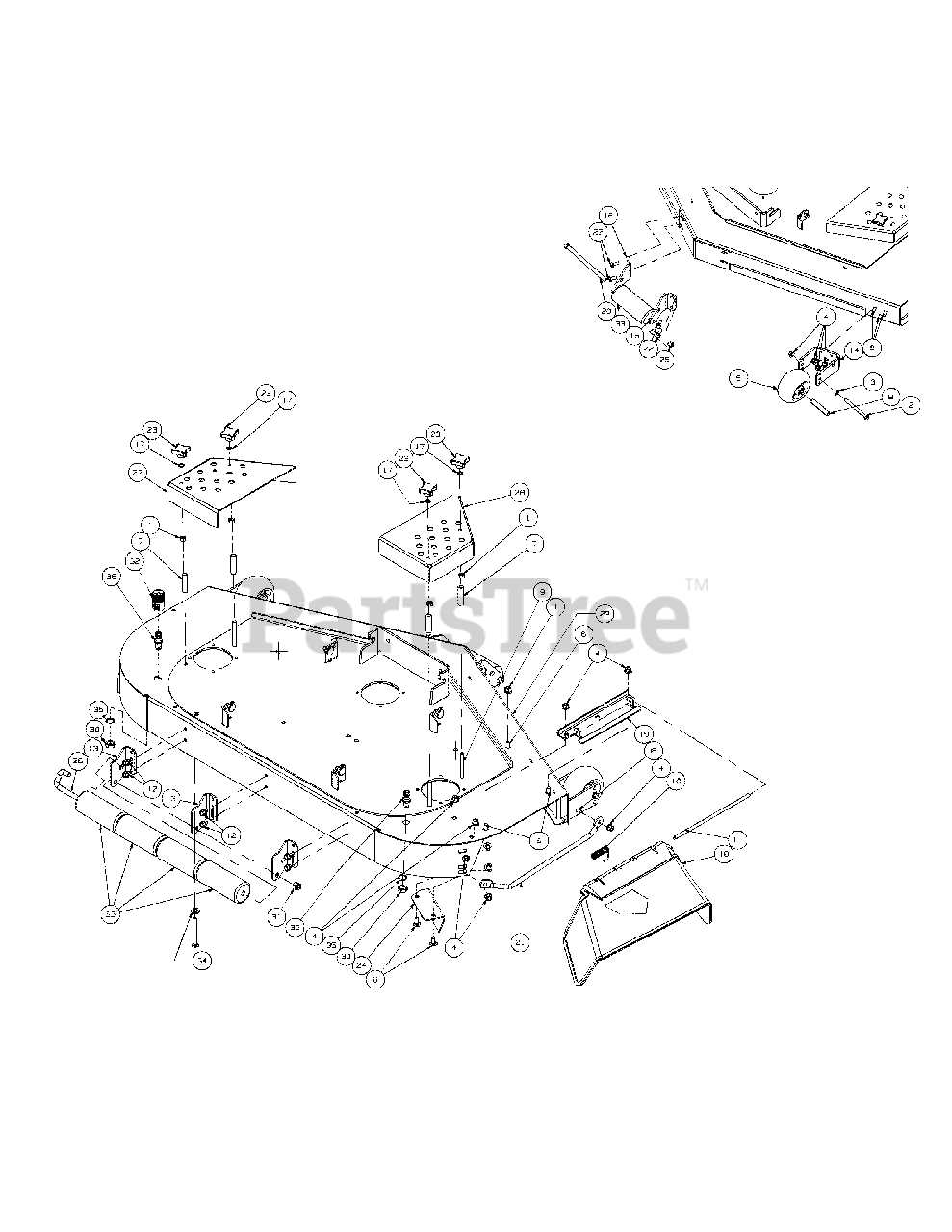 john deere 54 mower deck parts diagram