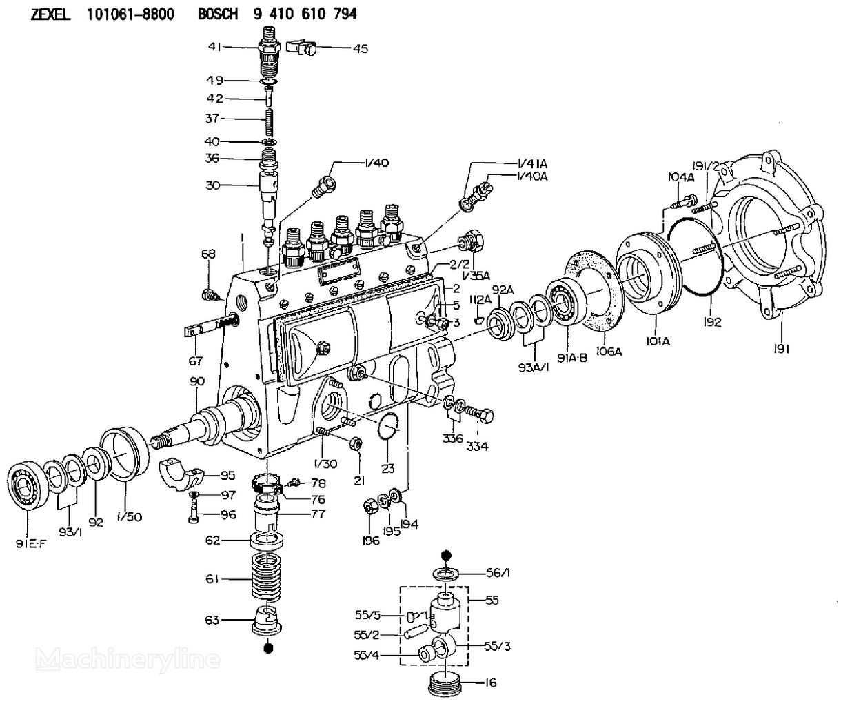 zexel fuel injection pump parts diagram