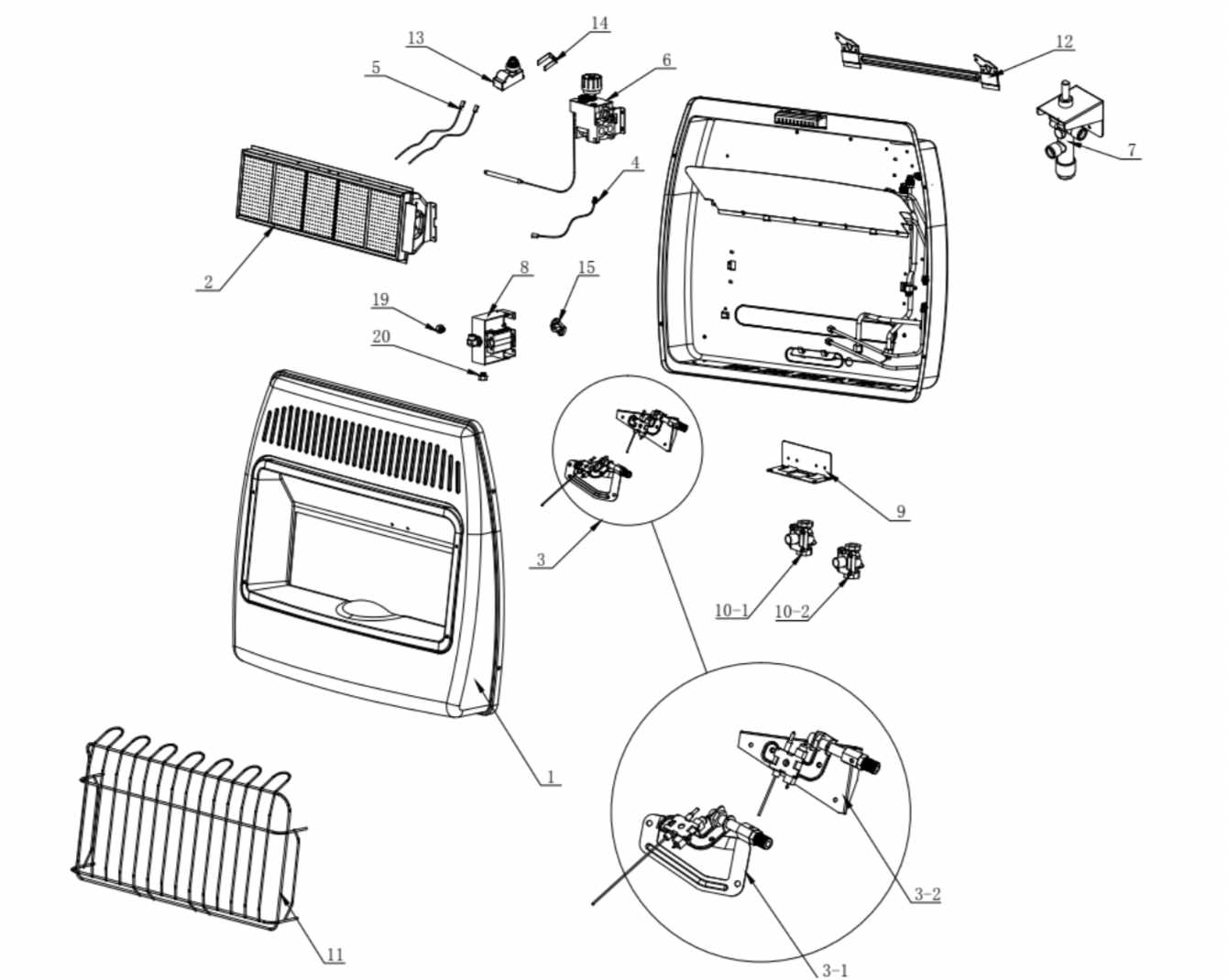 dyna glo propane heater parts diagram