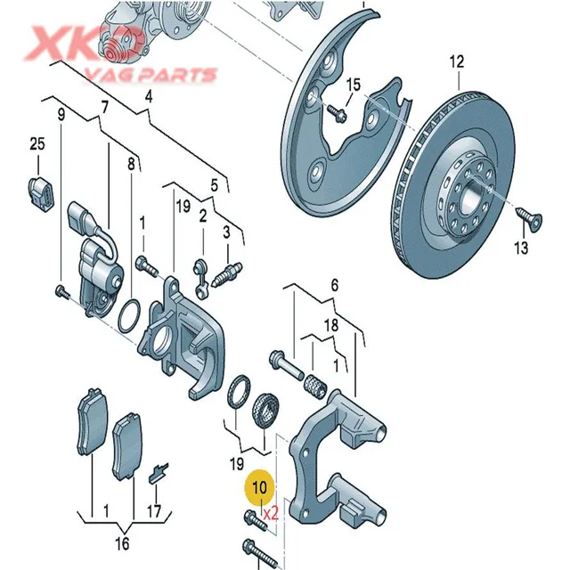 brake caliper parts diagram