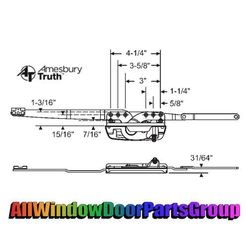 casement window parts diagram