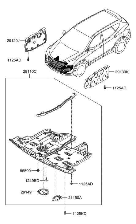 hyundai santa fe body parts diagram