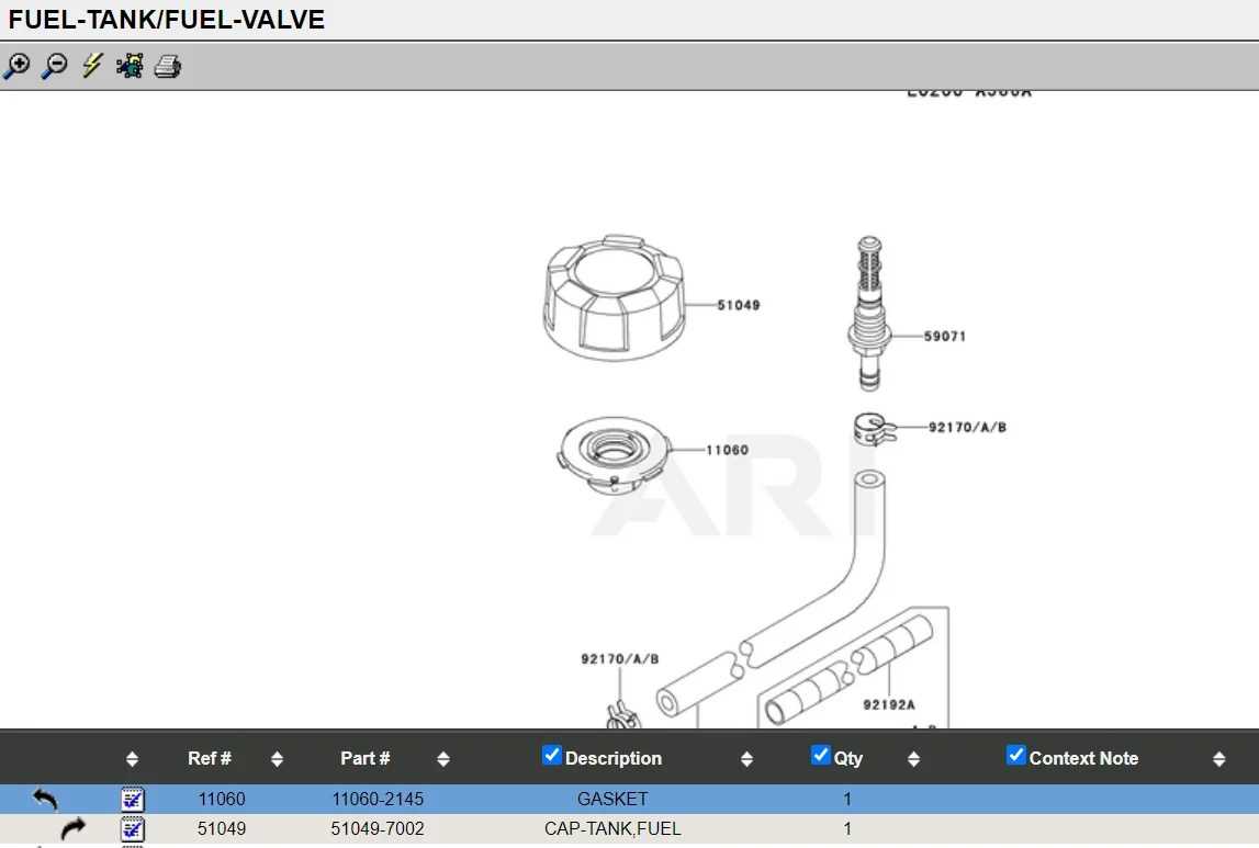 fj180v parts diagram
