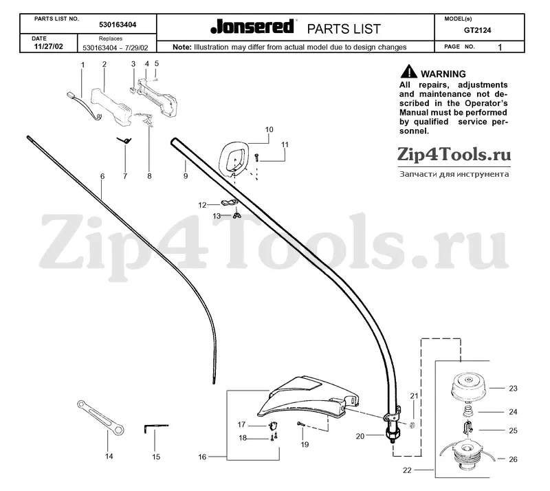 jonsered 260 parts diagram