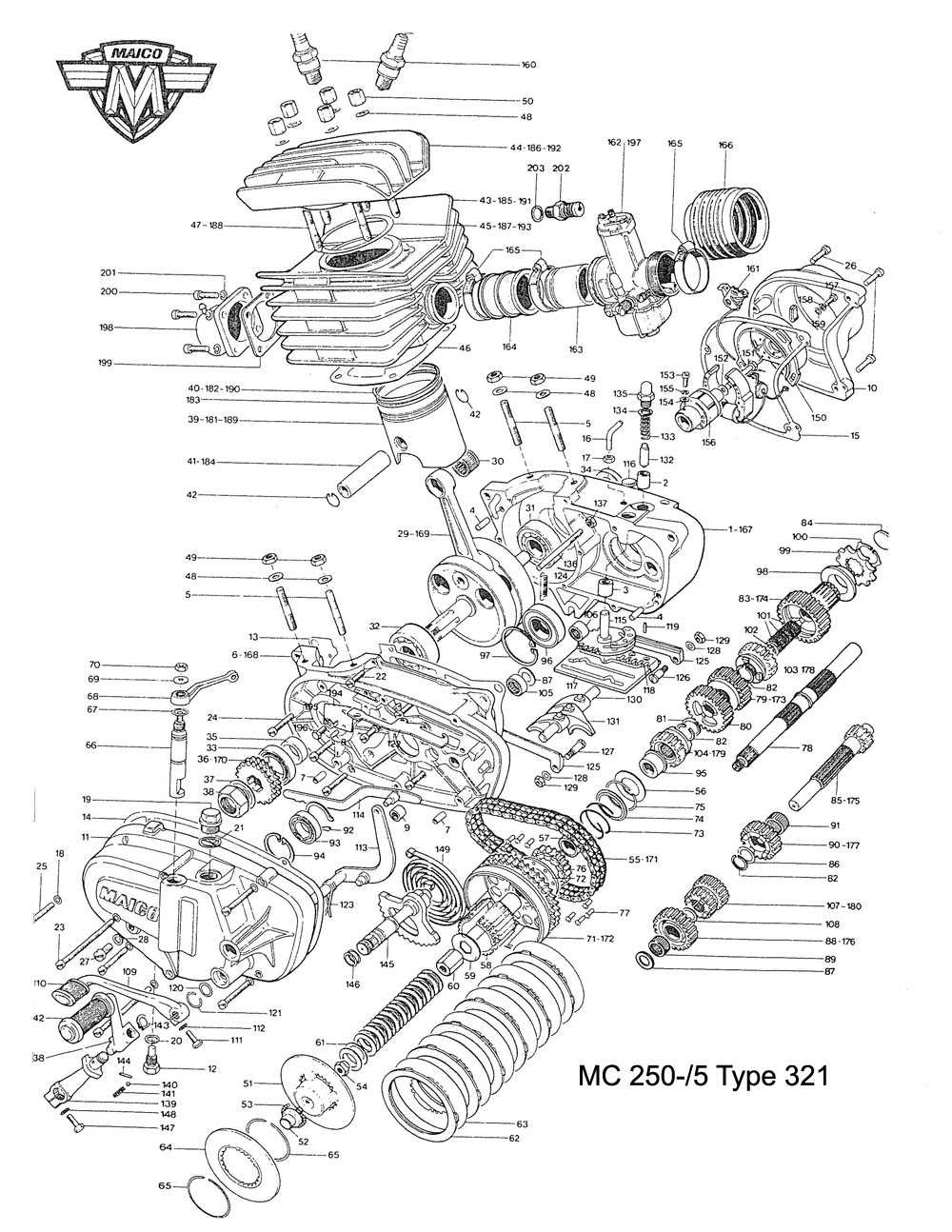 motorcycle engine parts diagram