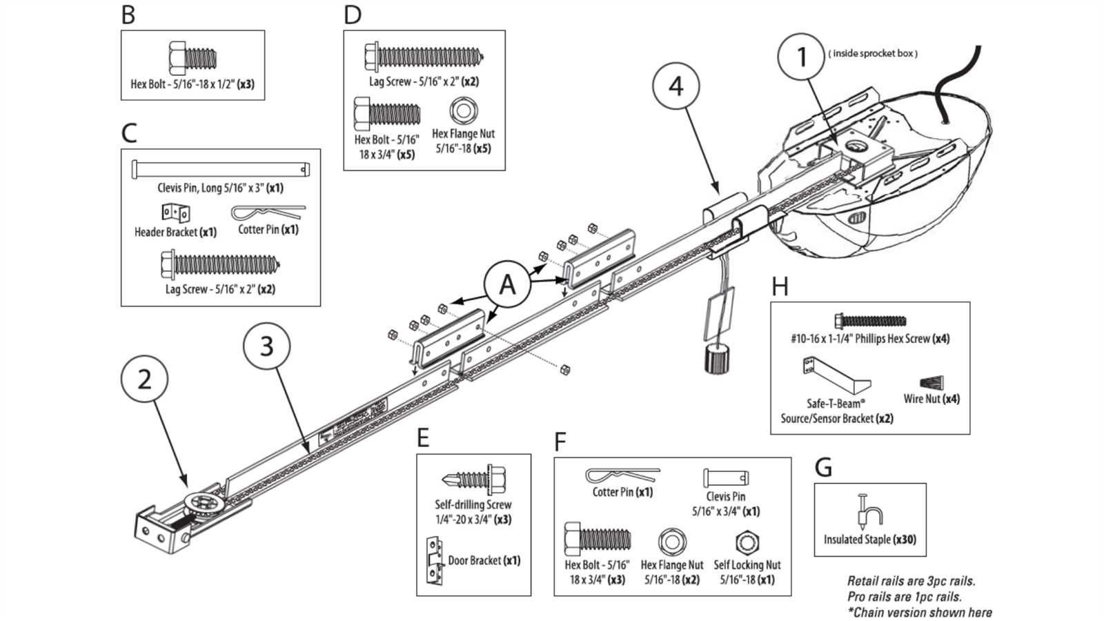 diagram of garage door parts