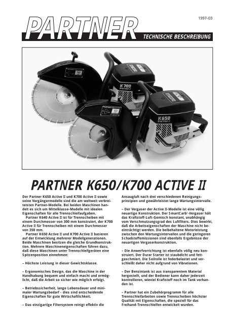 partner k650 mark 2 parts diagram