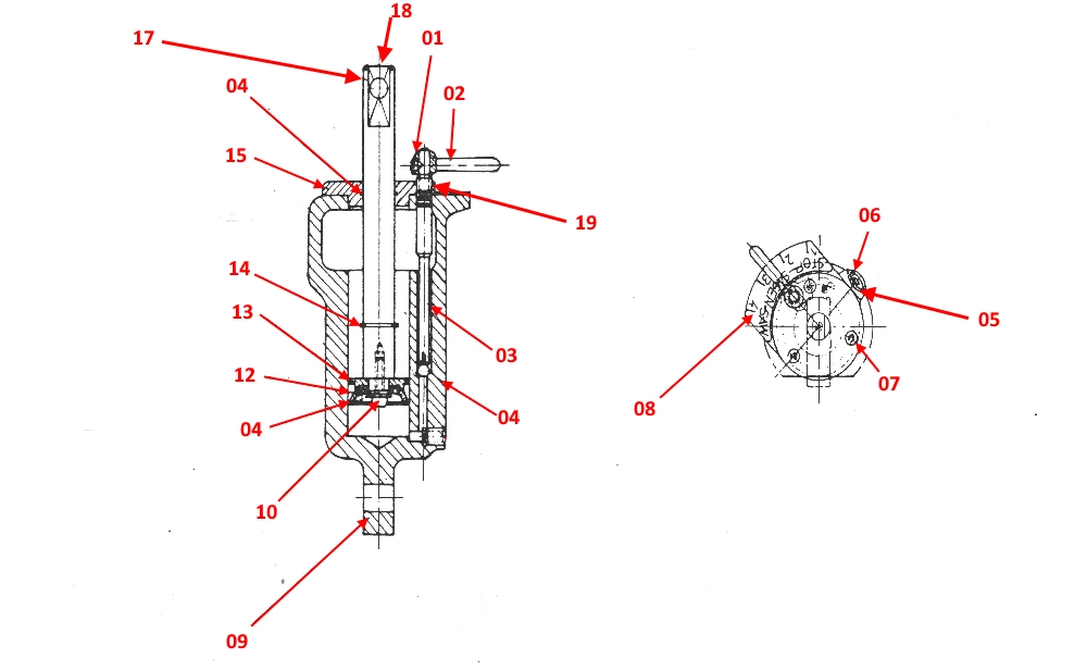 hydraulic ram parts diagram