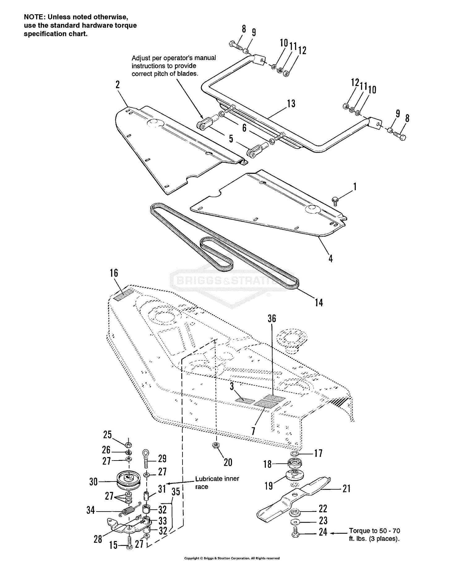 simplicity mower deck parts diagram