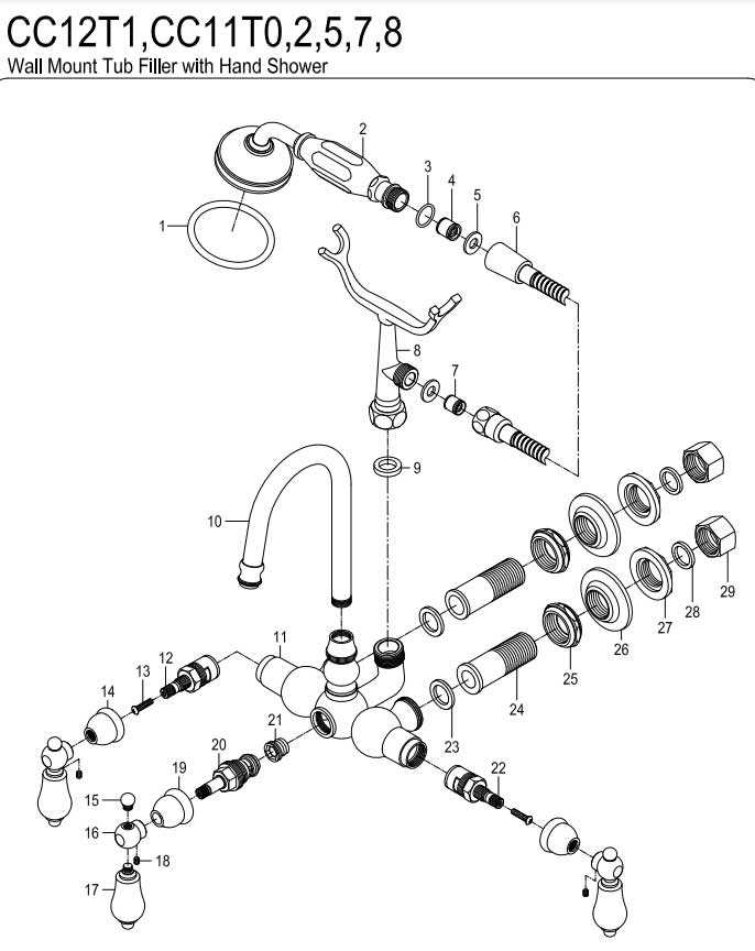 parts of a bathtub diagram