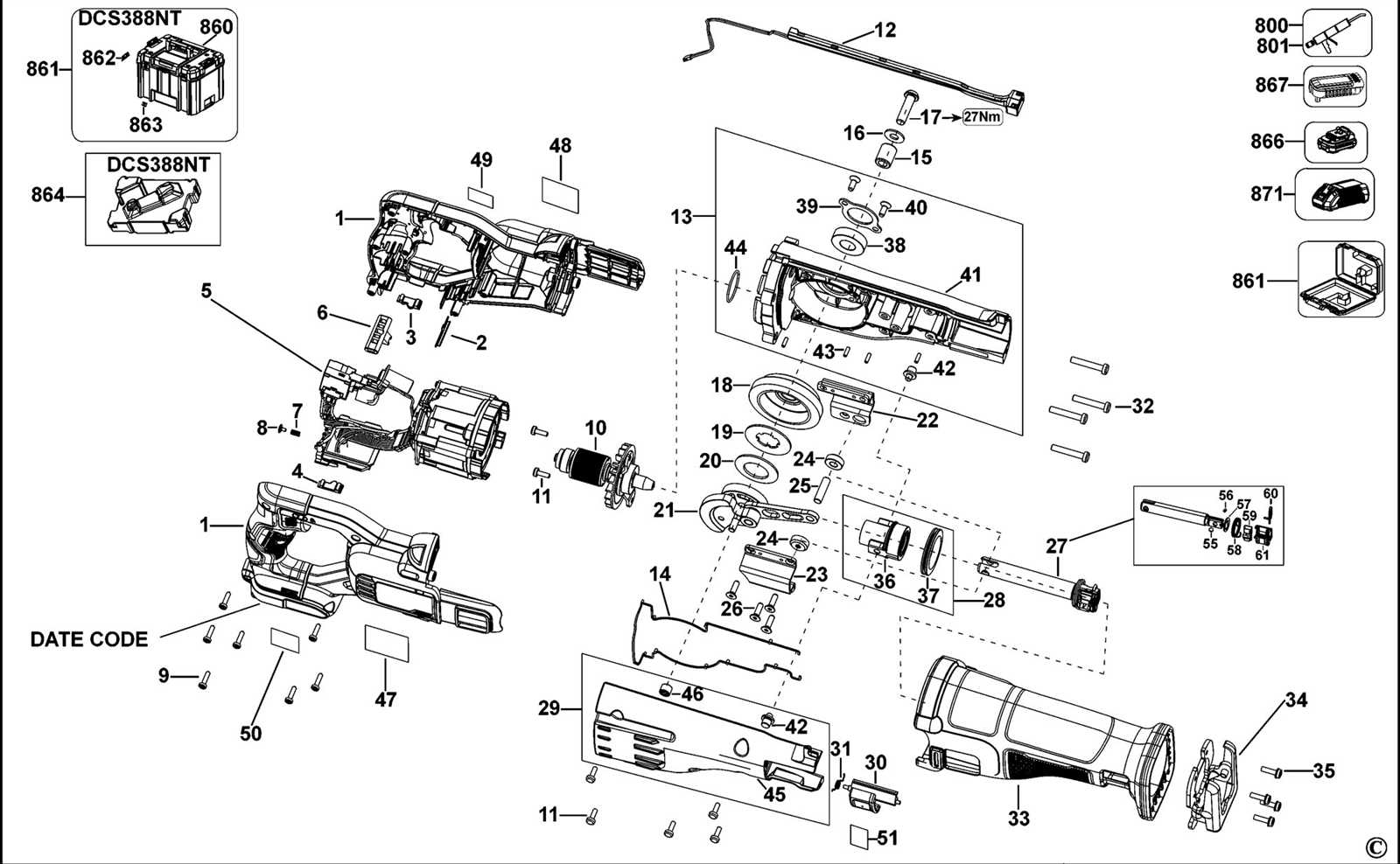 dewalt dws715 parts diagram