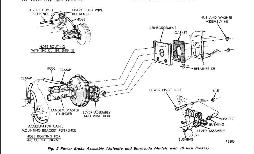 brake booster parts diagram