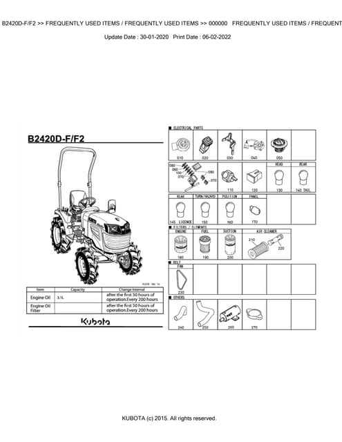 kubota b2601 parts diagram