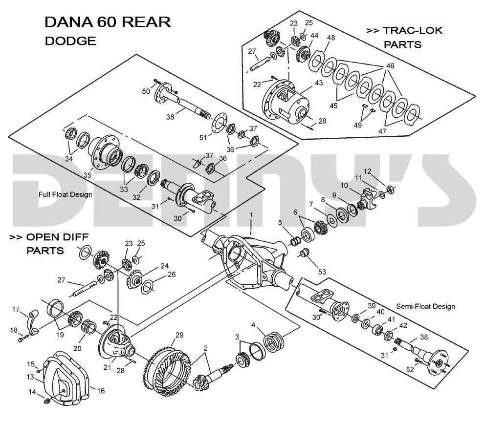 dana 60 rear axle parts diagram