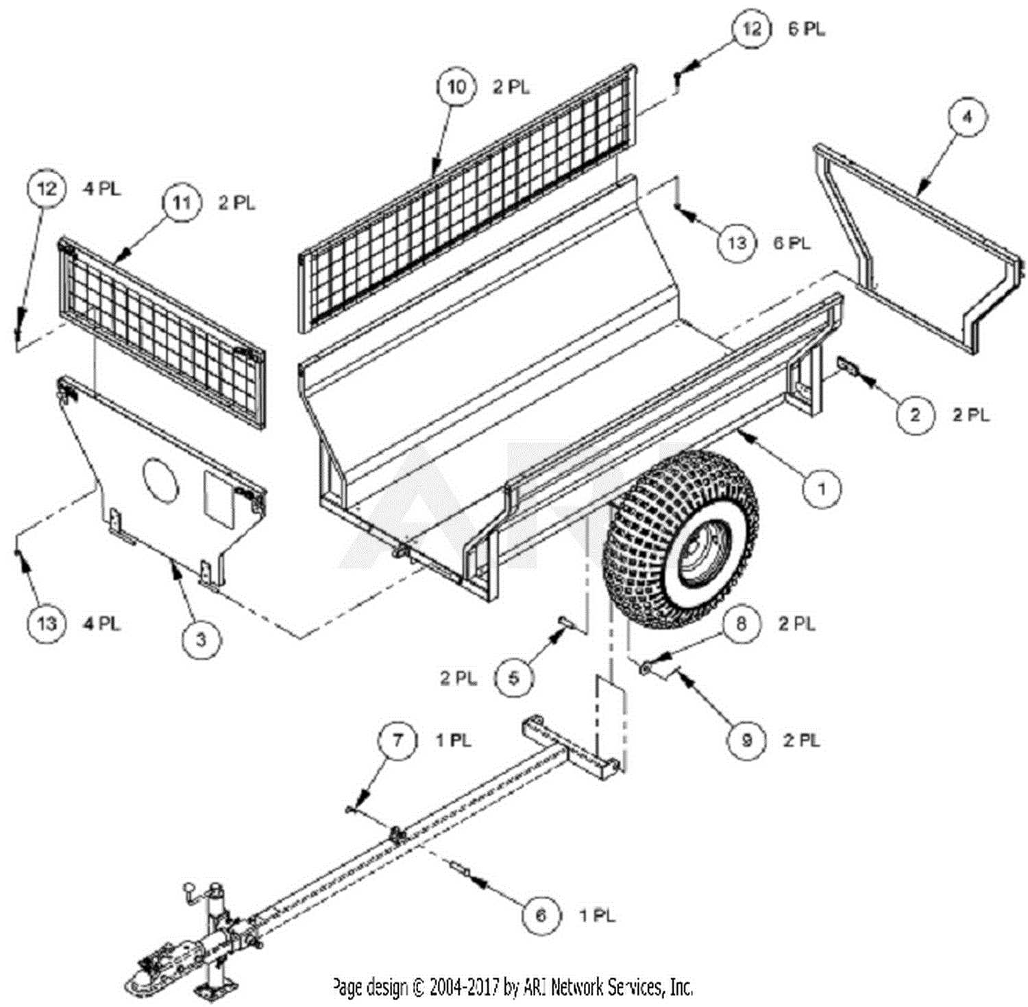 bed parts diagram