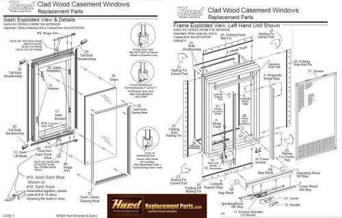 horizontal sliding window parts diagram