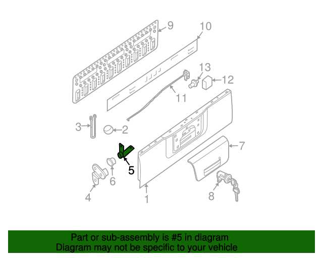 nissan titan tailgate parts diagram