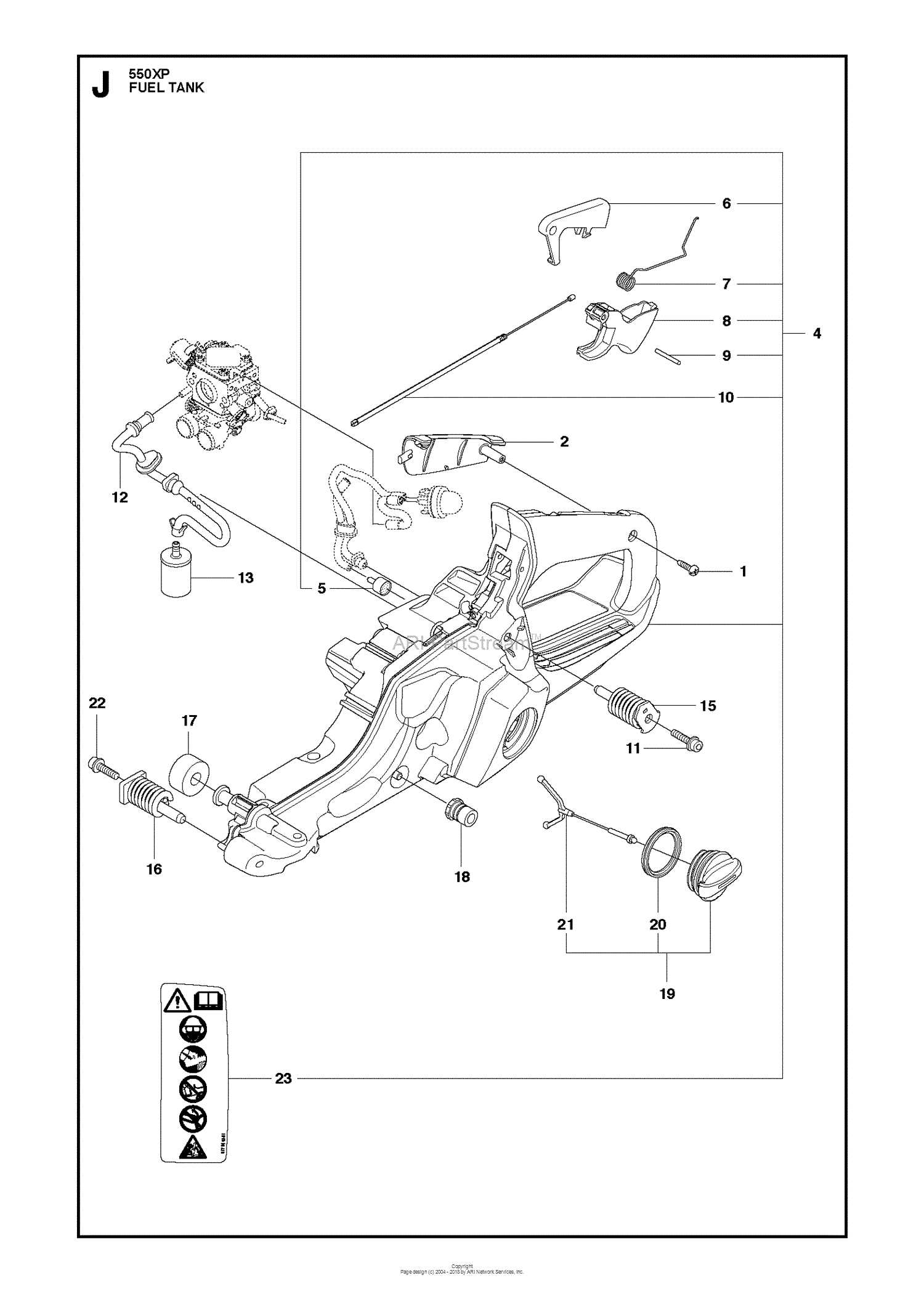 husqvarna 550xp parts diagram