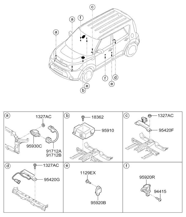 kia soul body parts diagram