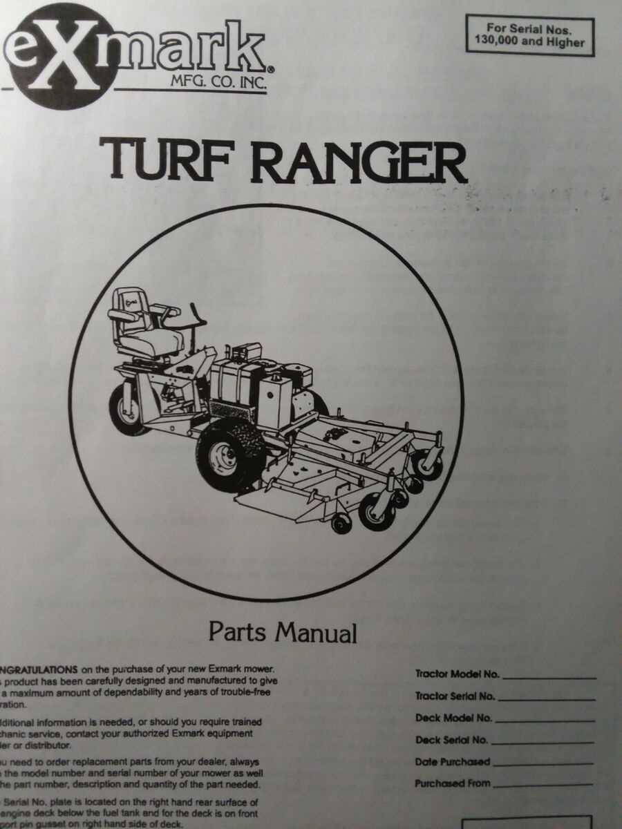 exmark turf tracer parts diagram