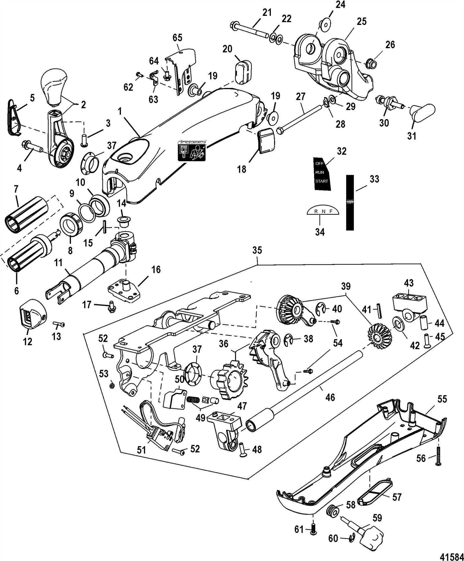 mercruiser shifter parts diagram