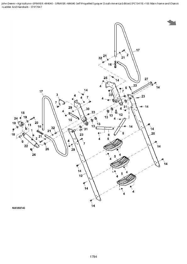 john deere 832 snowblower parts diagram