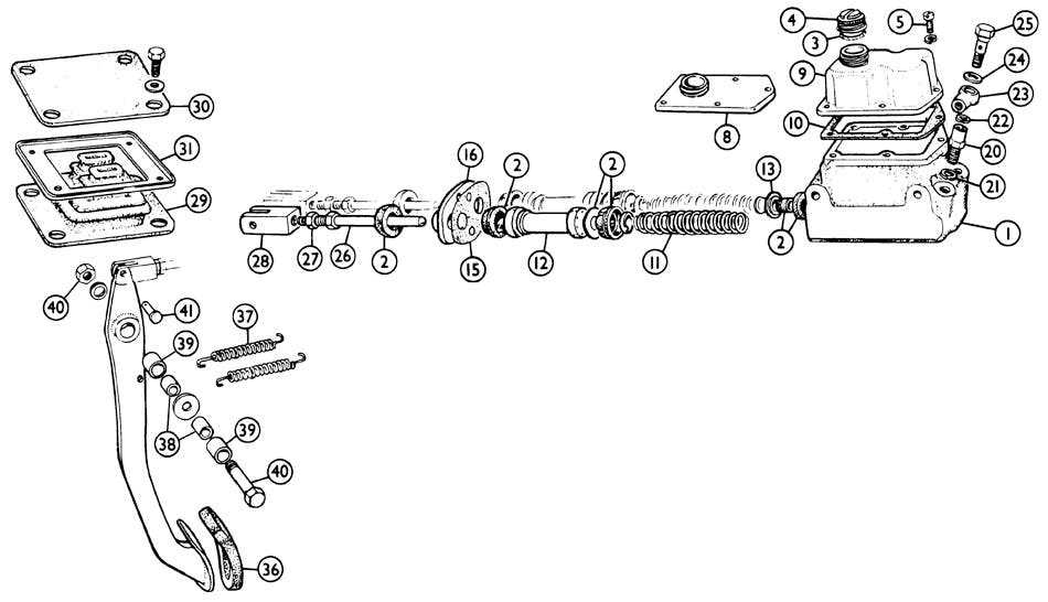 brake master cylinder parts diagram