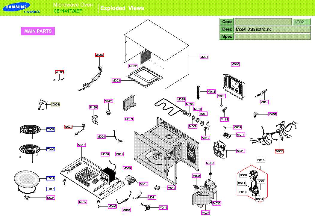 samsung microwave parts diagram