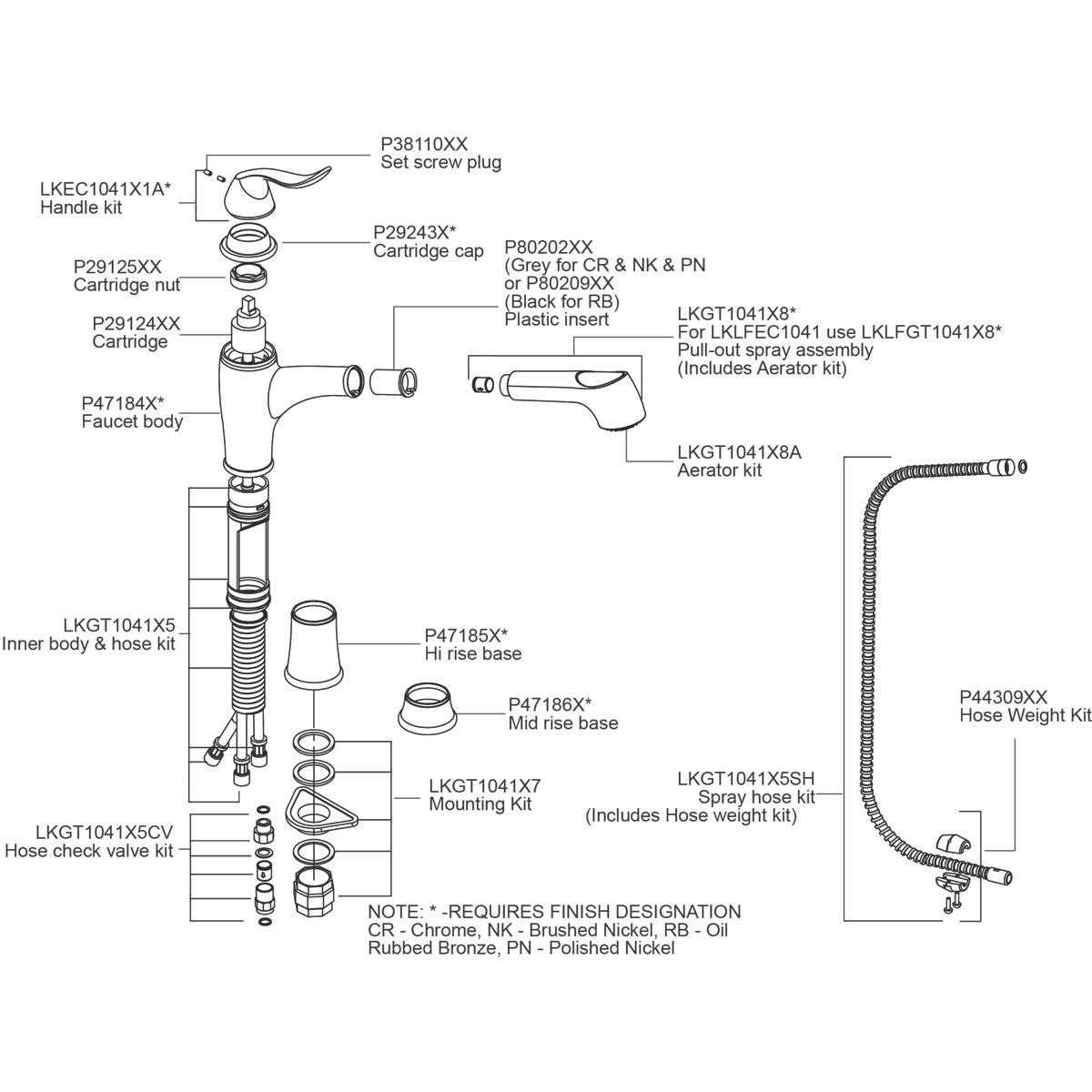 delta kitchen pull out faucet parts diagram