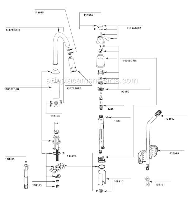 moen kitchen faucet parts diagram