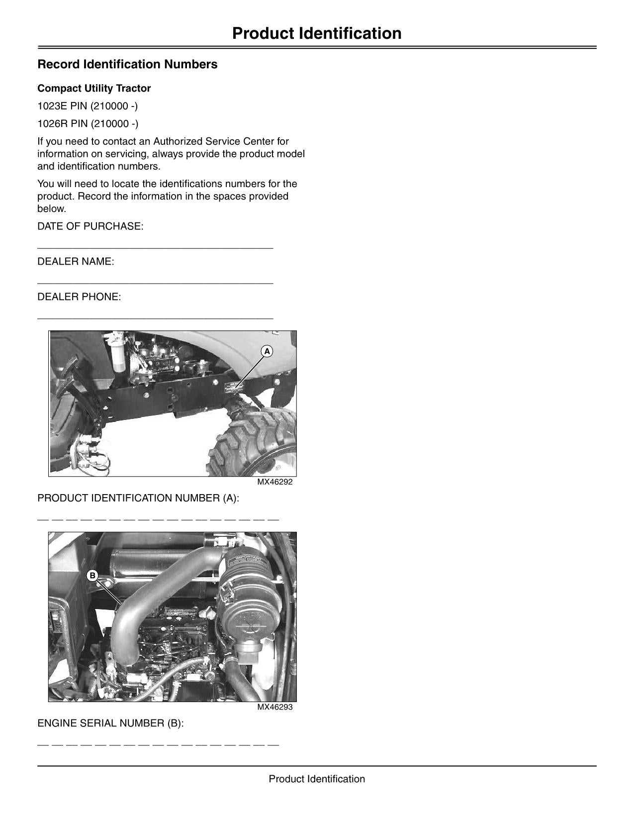 john deere 1023e parts diagram