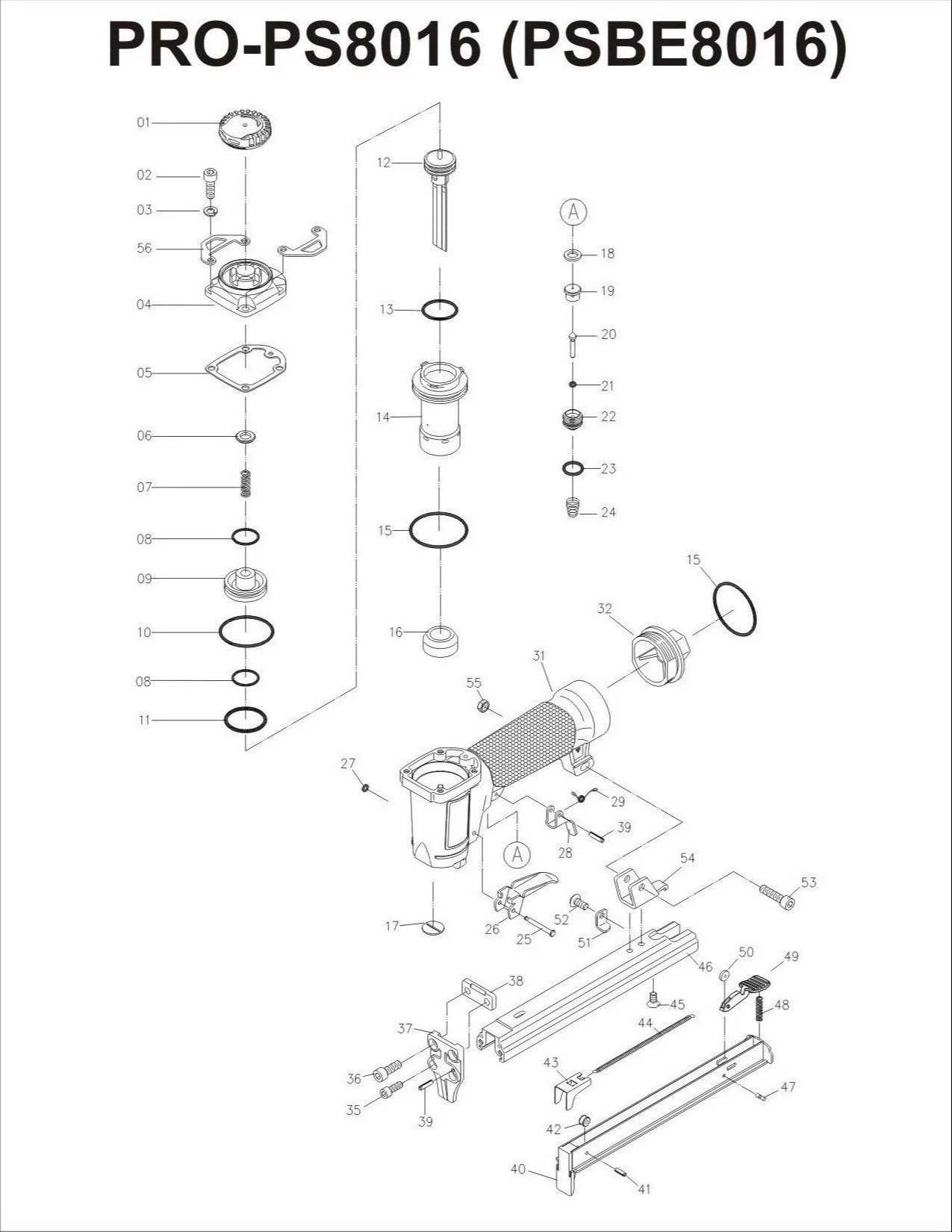 bostitch sb 1850bn parts diagram