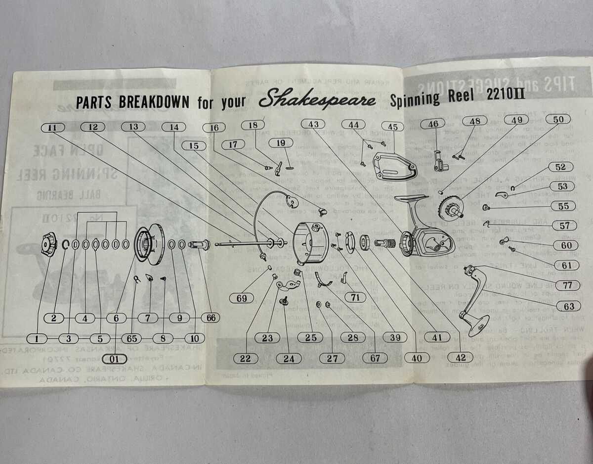 shakespeare reel diagrams & parts lists