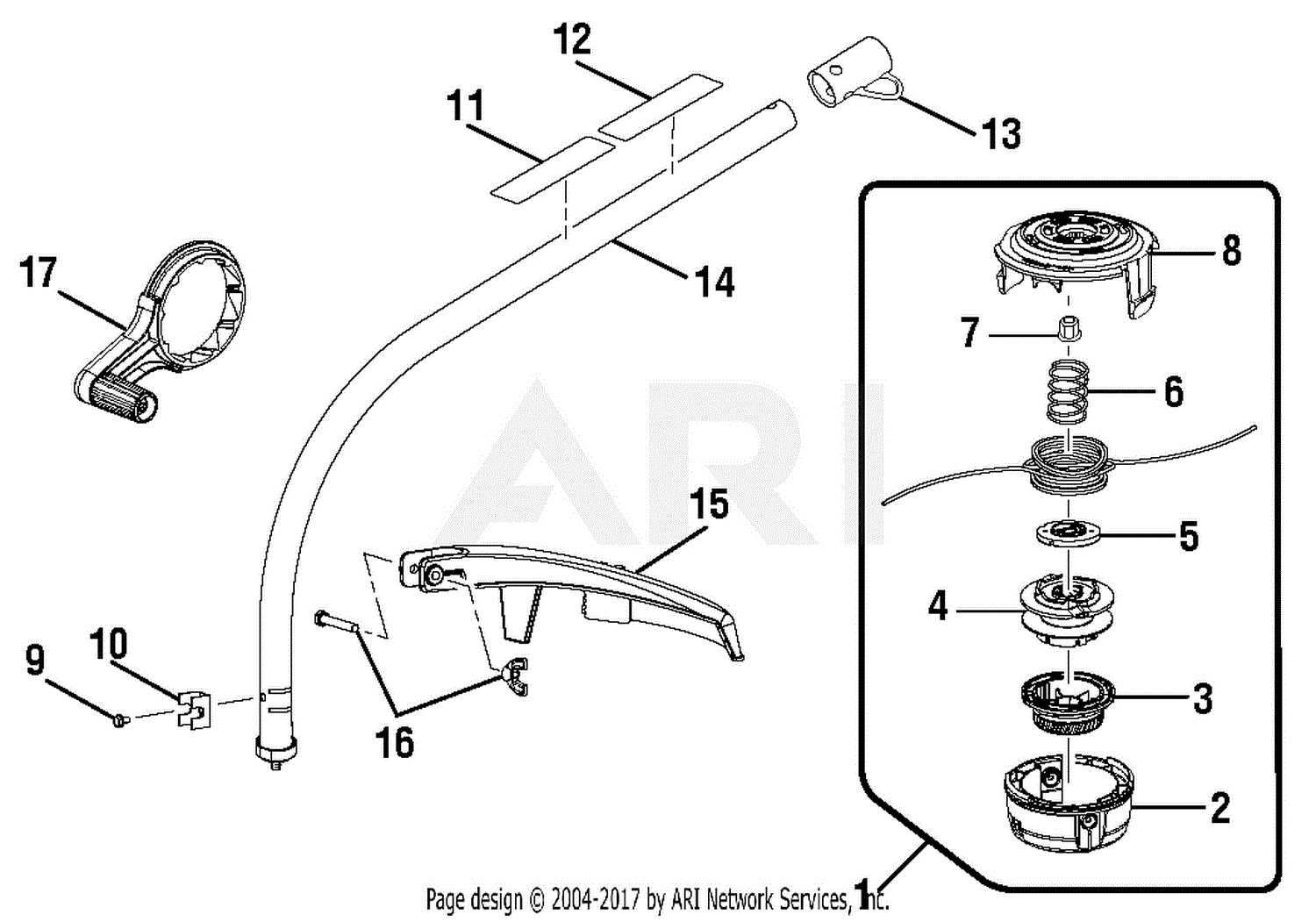 stihl fs45 trimmer head parts diagram