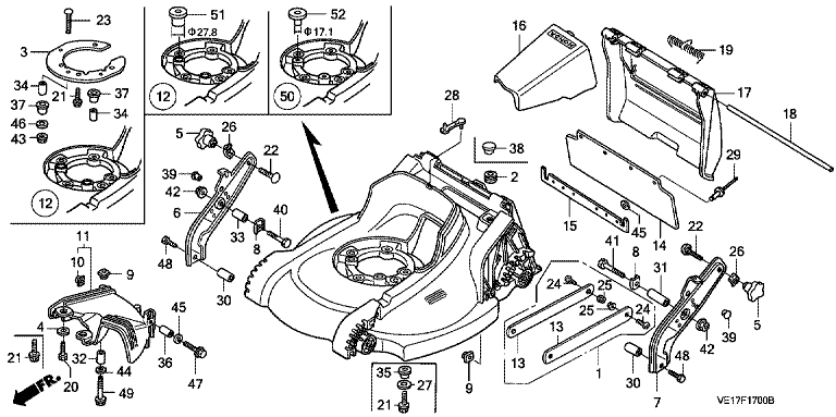 honda hr214 transmission parts diagram