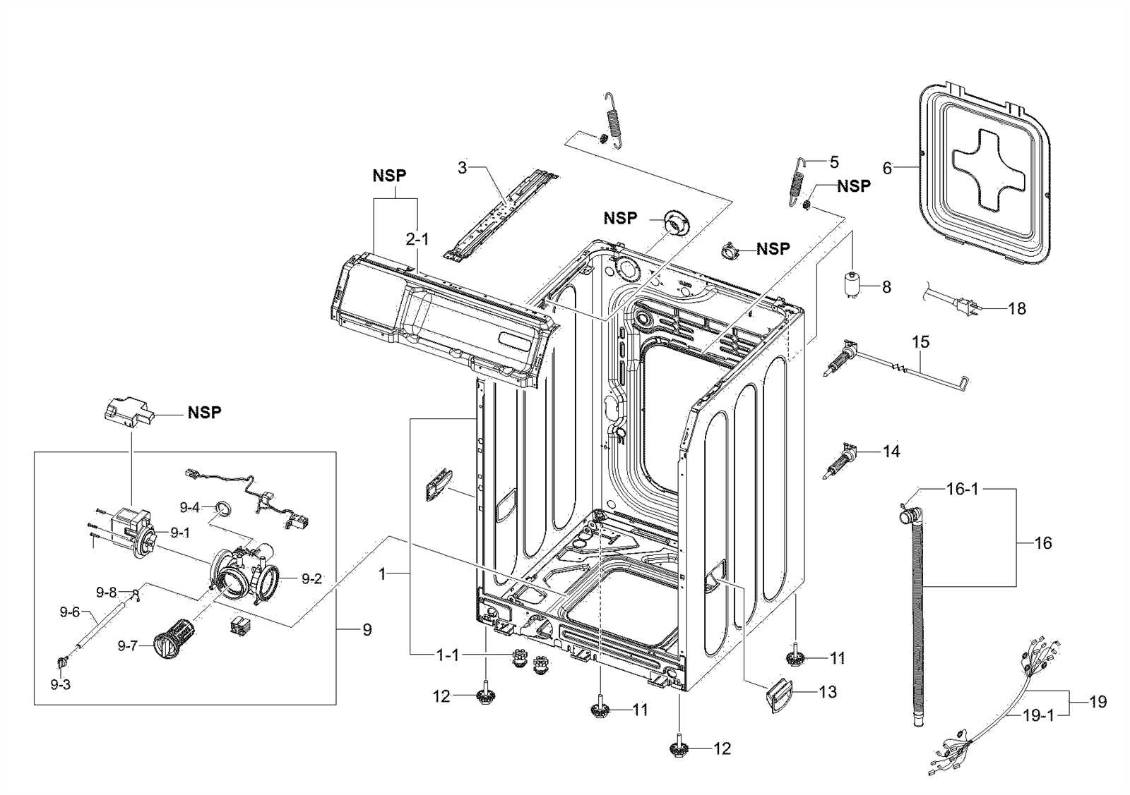 kenmore series 100 washer parts diagram