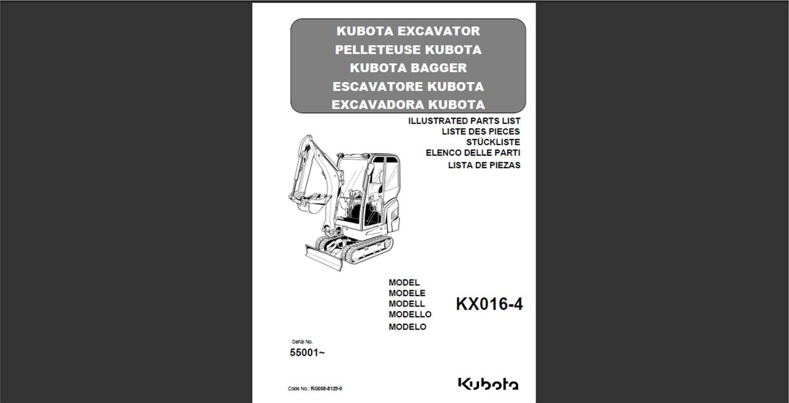 kubota kx040 4 parts diagram