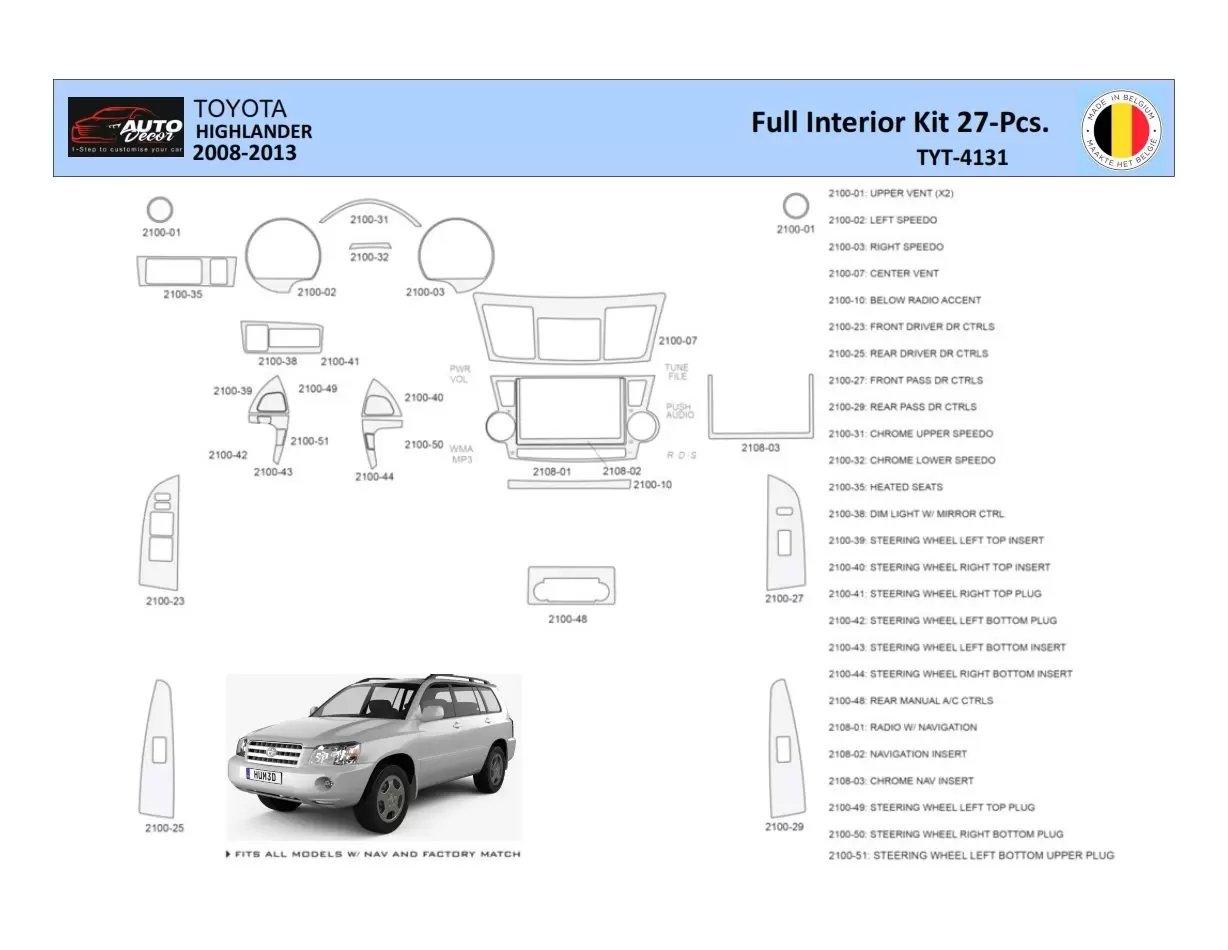 2018 toyota highlander parts diagram