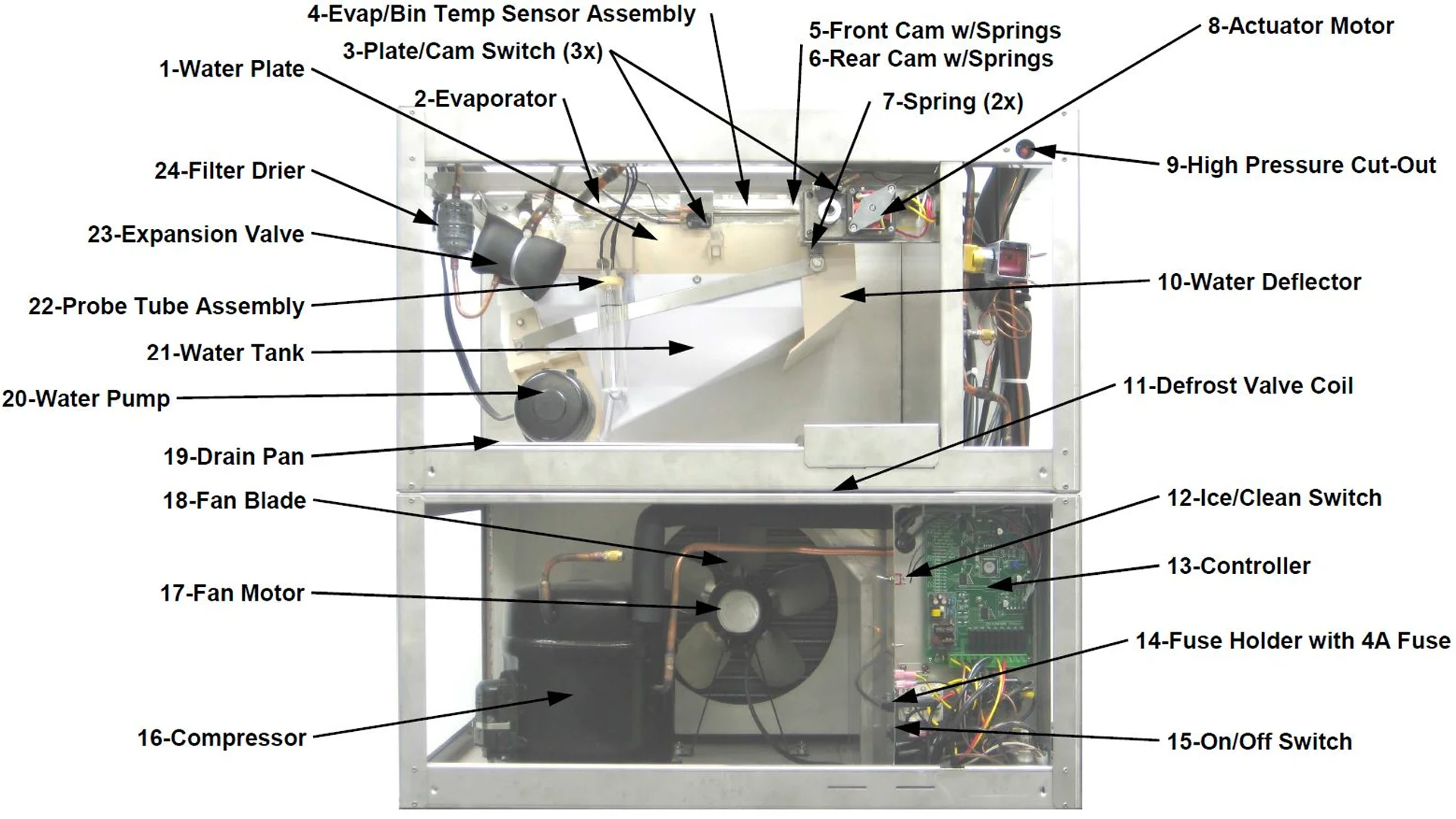 vevor ice machine parts diagram