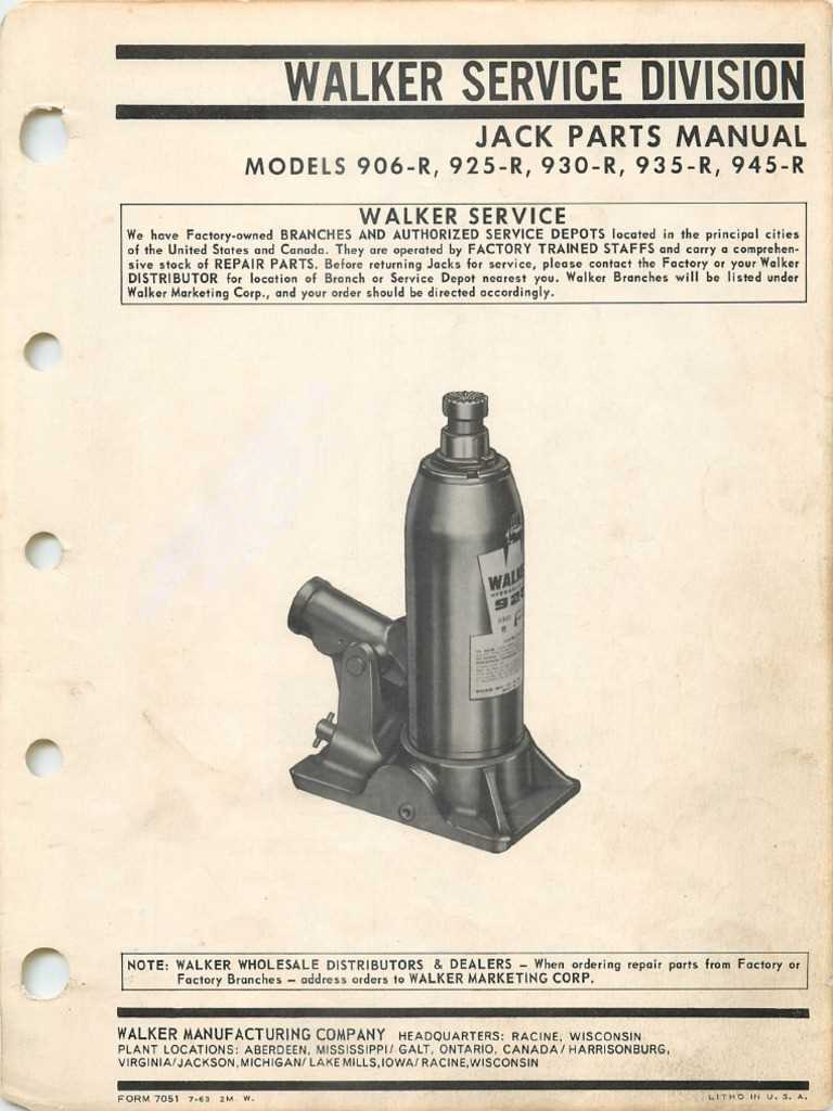 walker jack parts diagram