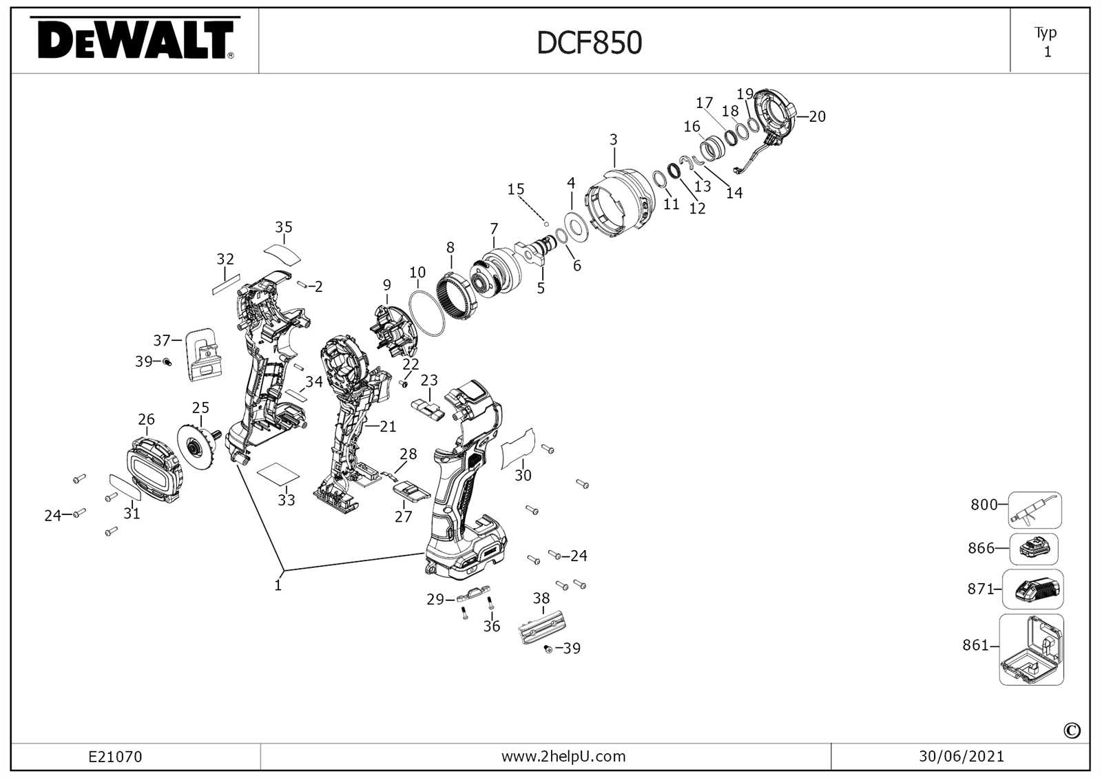 dewalt impact driver parts diagram