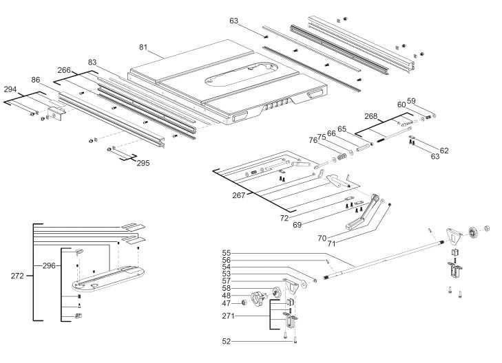 milwaukee table saw parts diagram