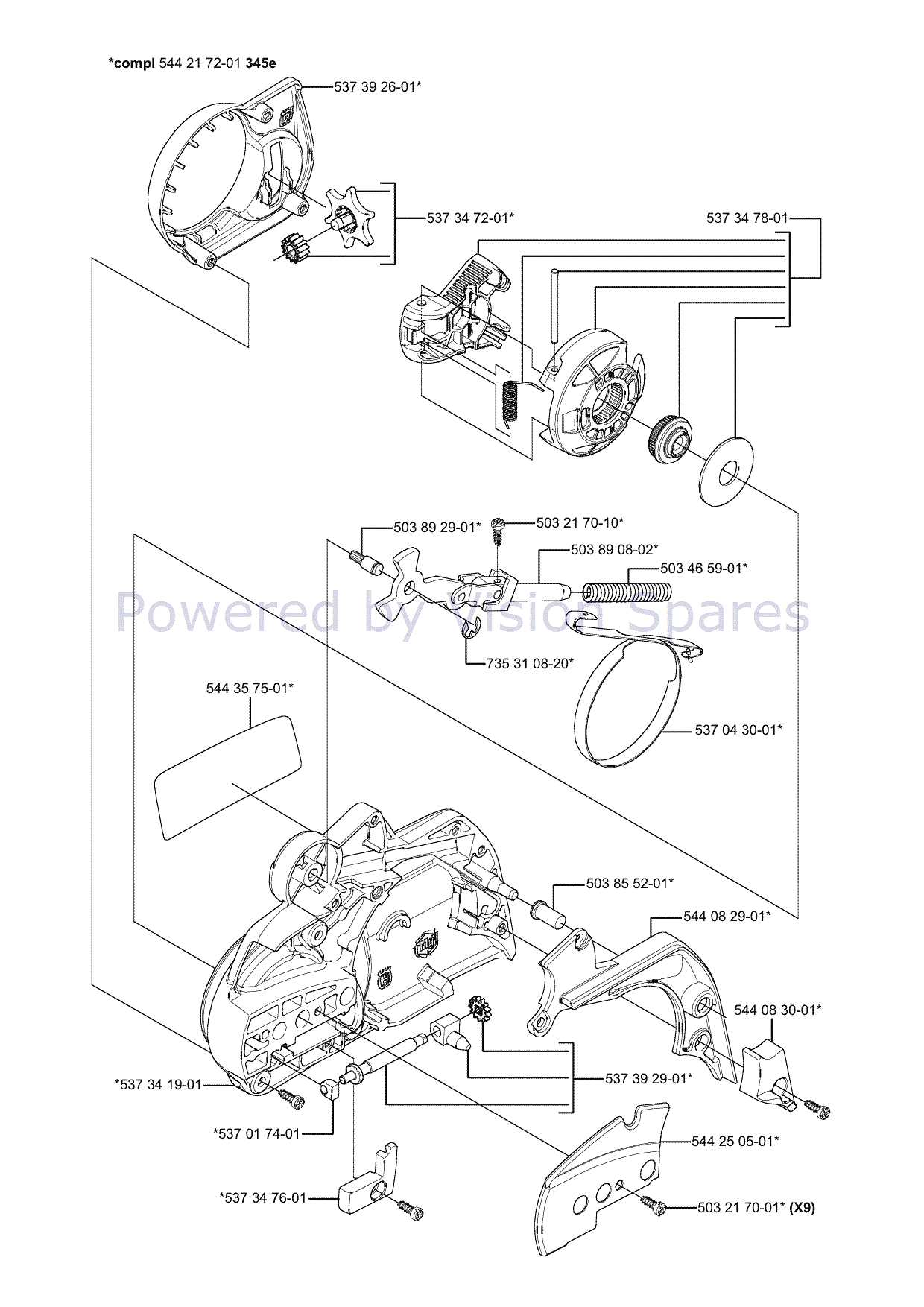 husqvarna 340 chainsaw parts diagram