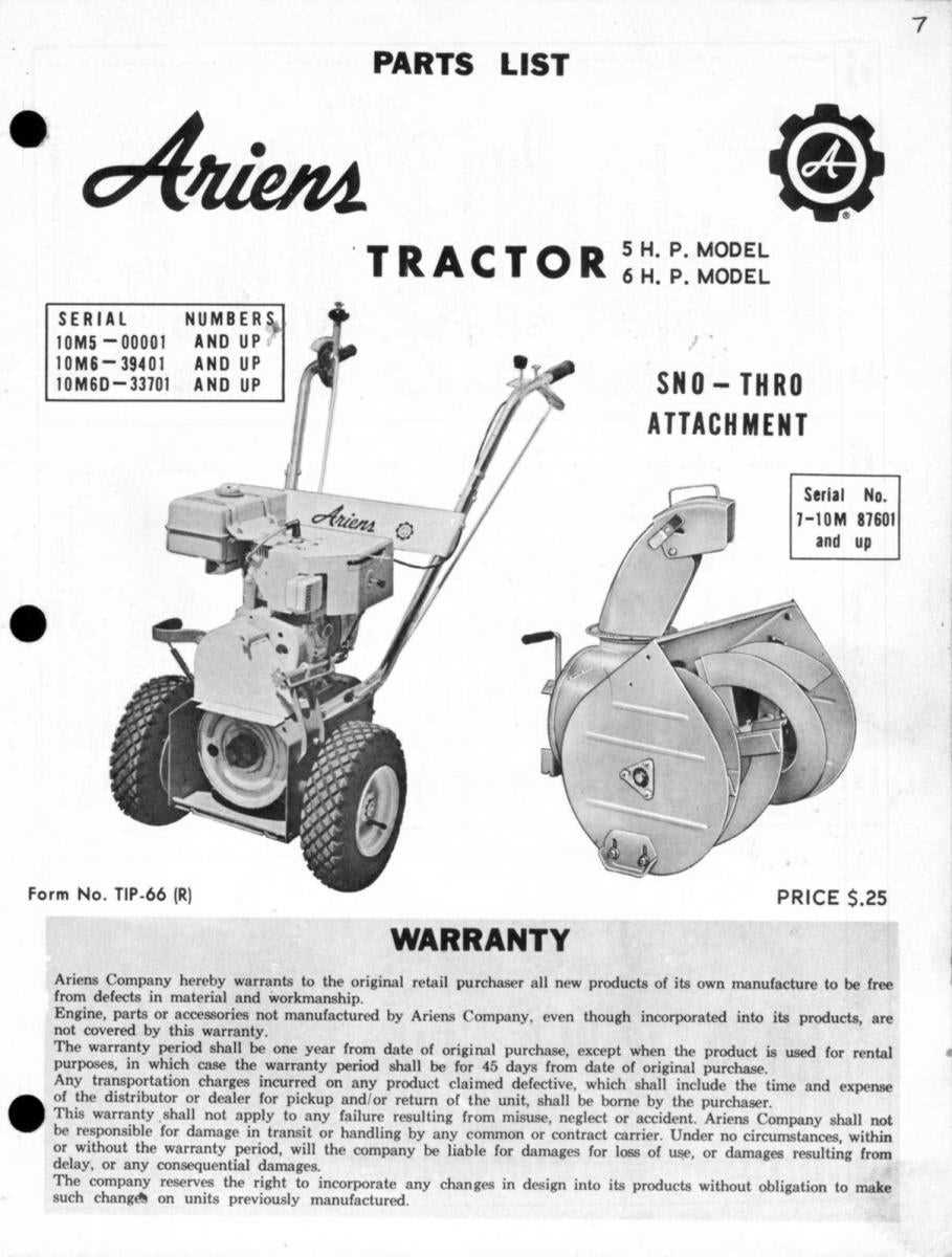 ariens snow thrower parts diagrams