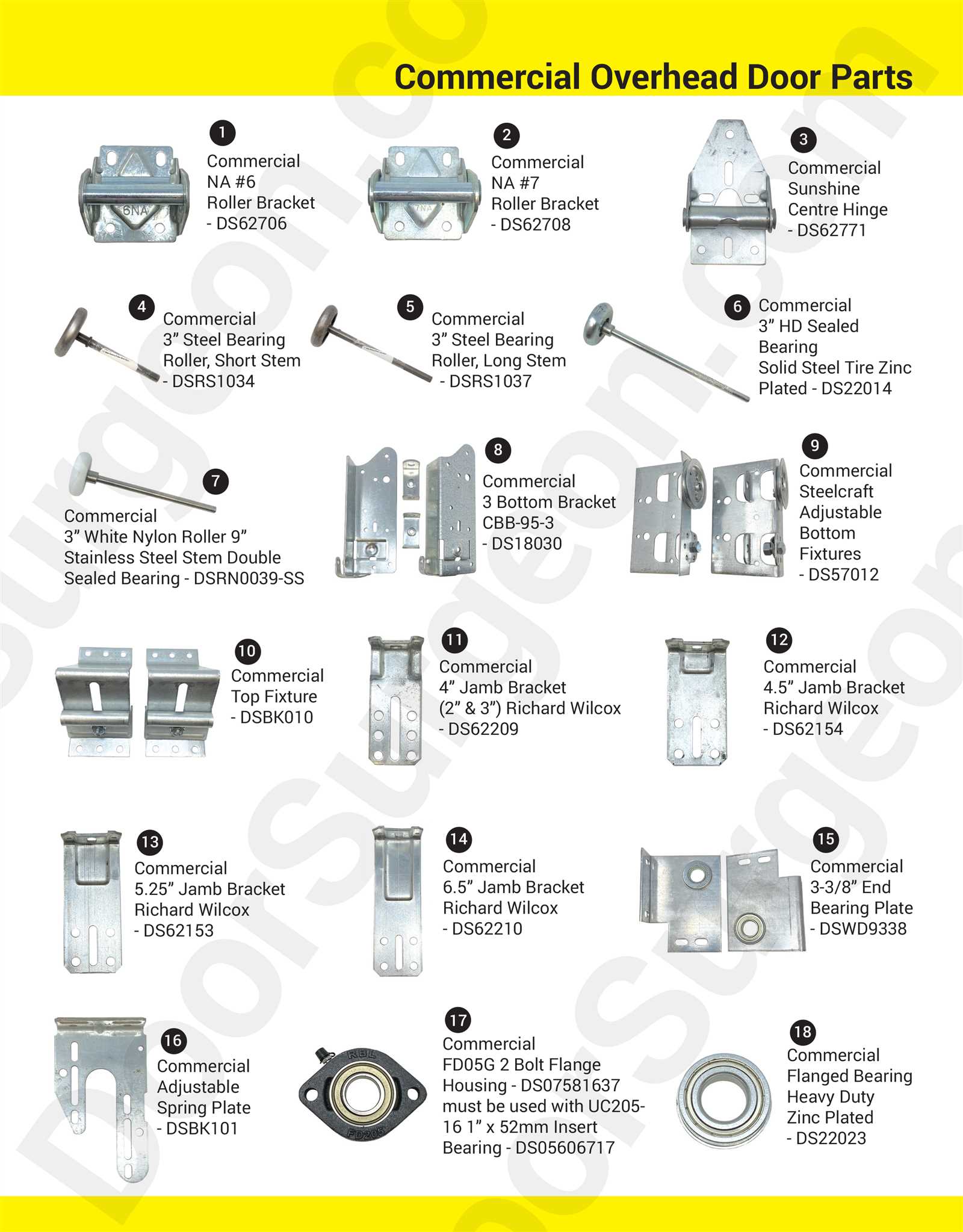 diagram of garage door parts