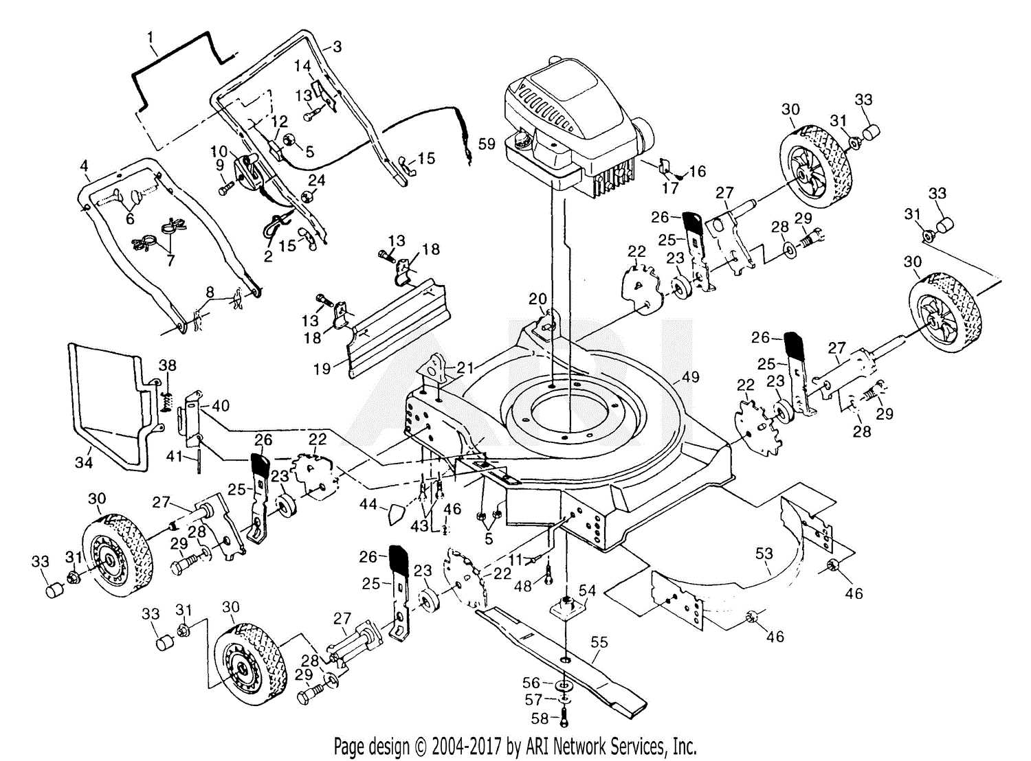 poulan pro lawn tractor parts diagram