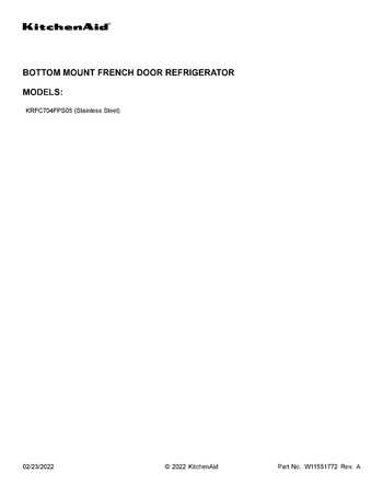 kitchenaid side by side refrigerator parts diagram